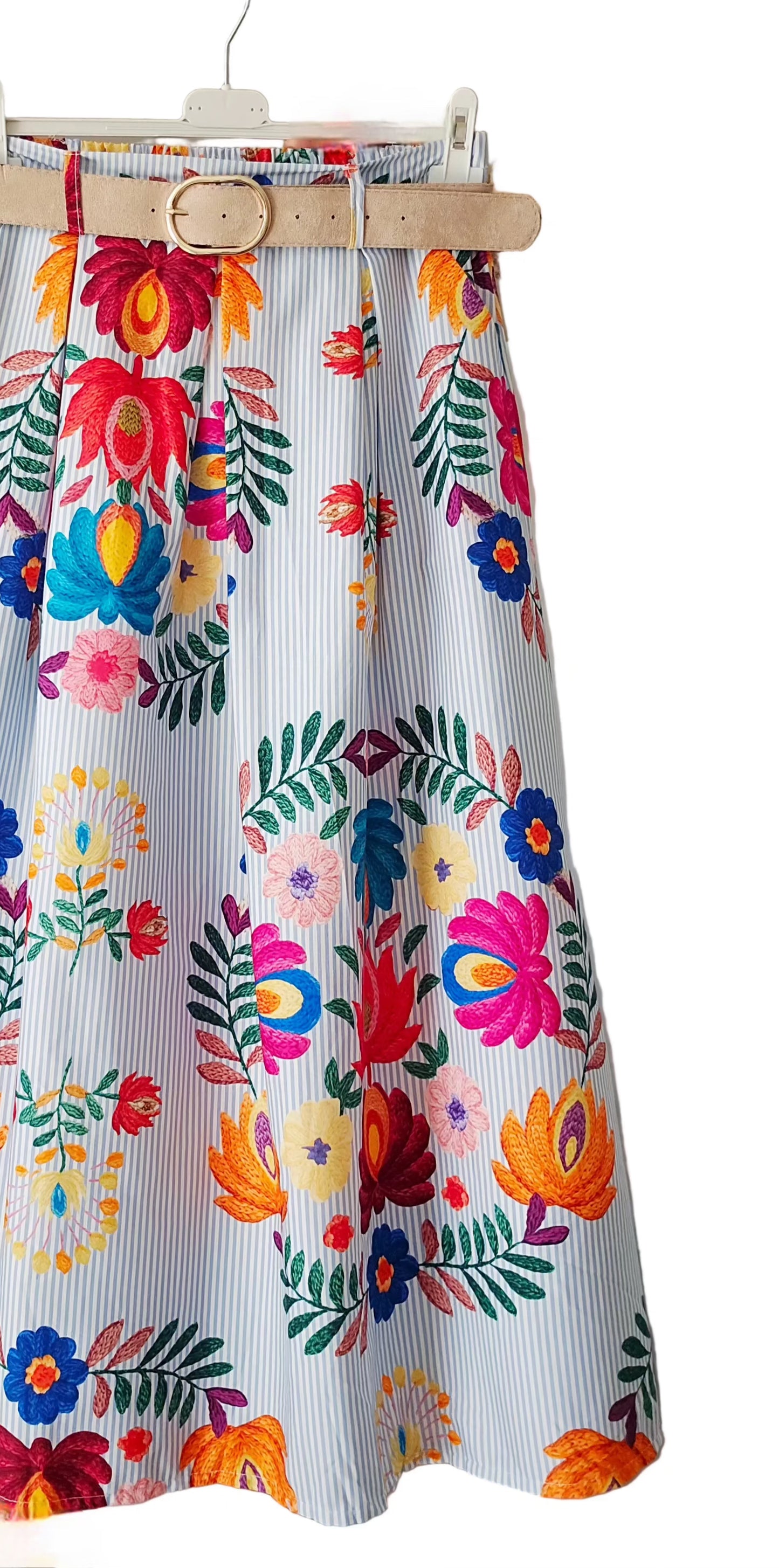 Jupe multicolore fleurs imprimées Salomé.