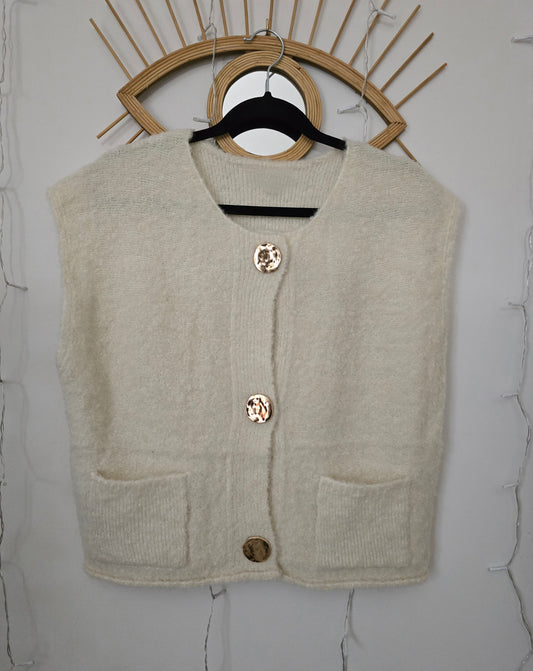 Gilet sans manches boutons dorés Octave.