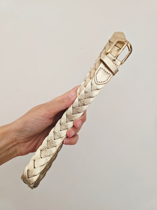 Ceinture tressée dorée Oro.
