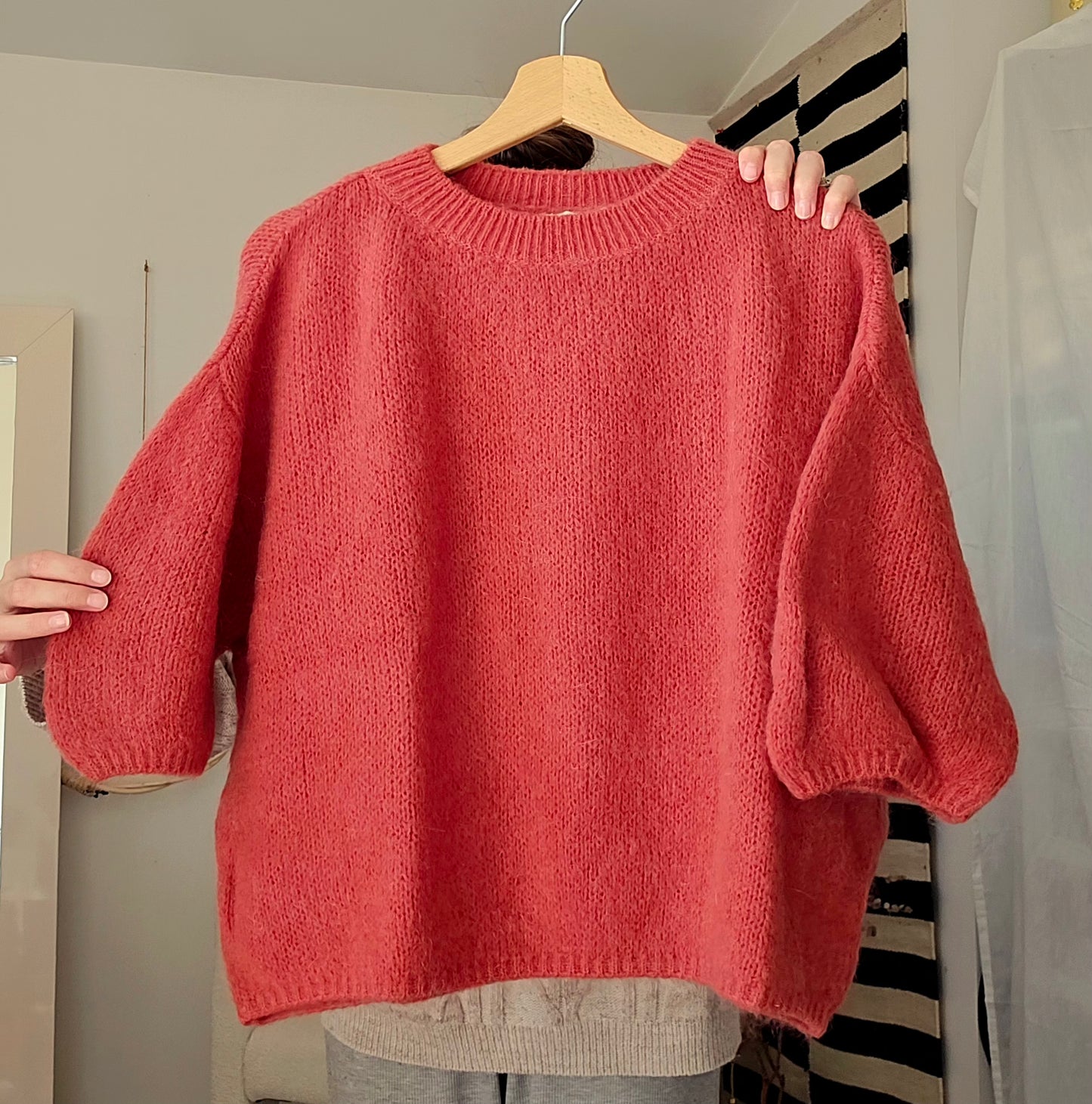 Haut Pessy manches courtes terracota 20% mohair