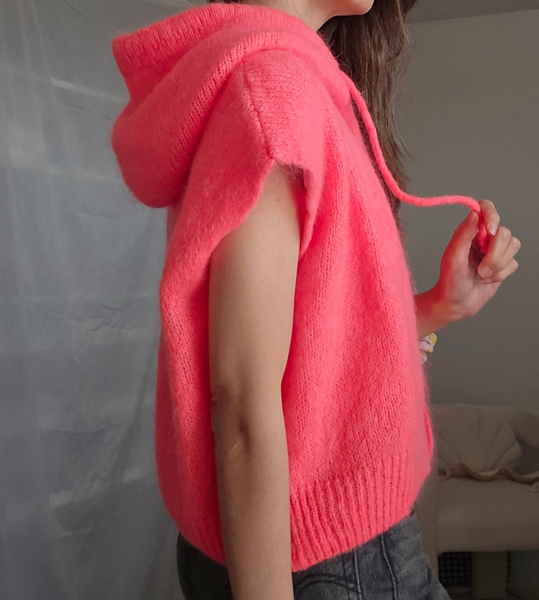 Gilet style sweat maille - sans manches à capuche Gaspard