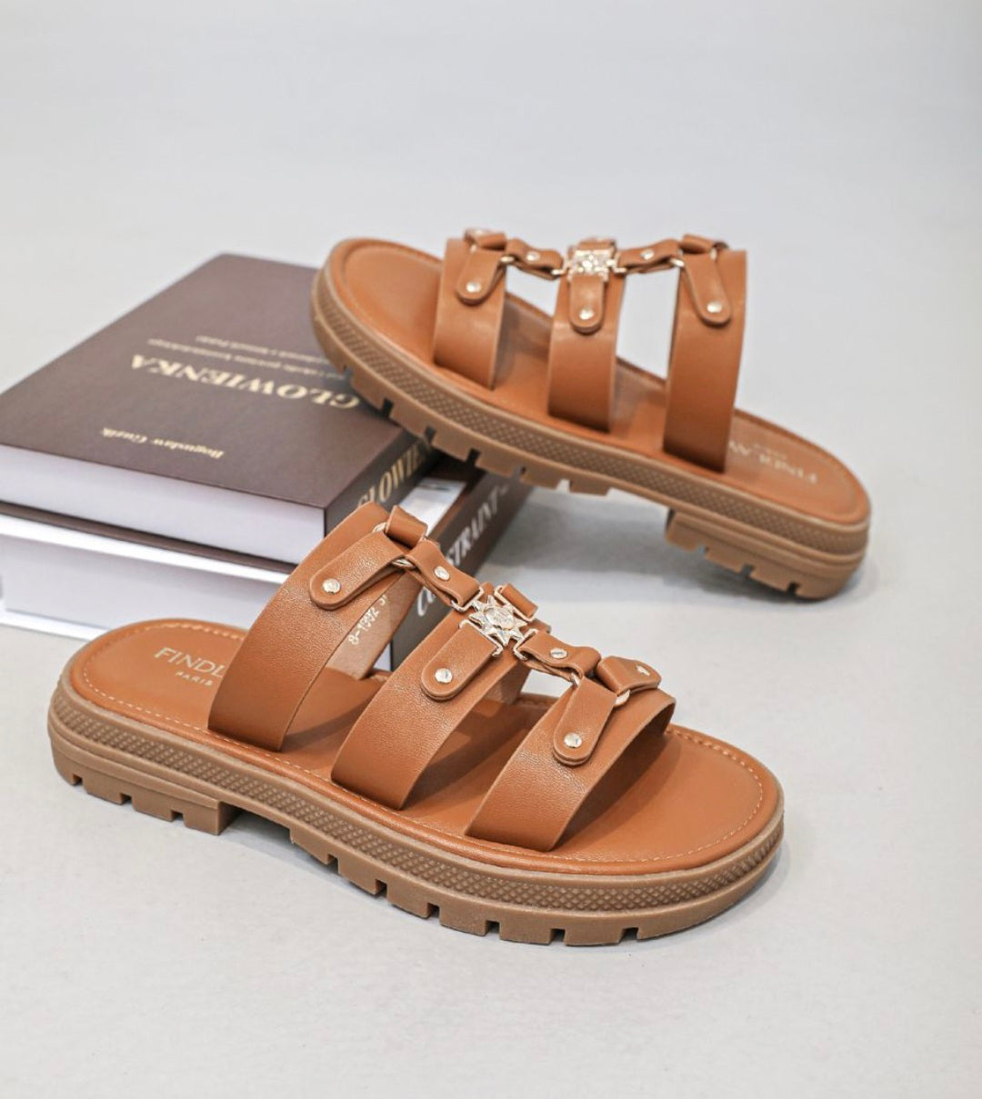 Sandales camel soleil doré tendance firstcollection