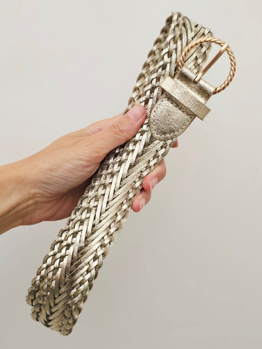 Ceinture tressée dorée