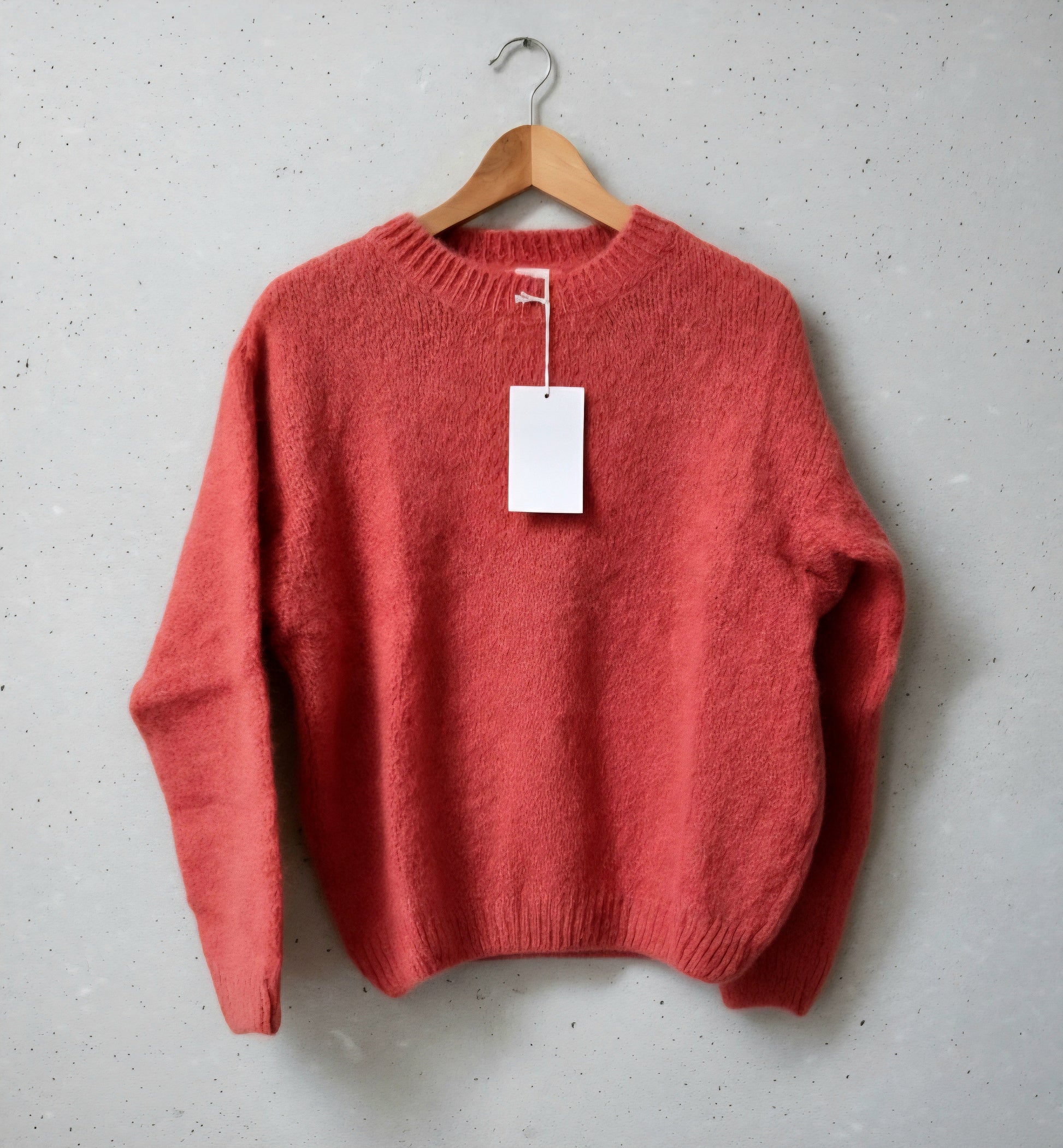 Pull fluffy terracota col rond intemporel chic Firstcollection